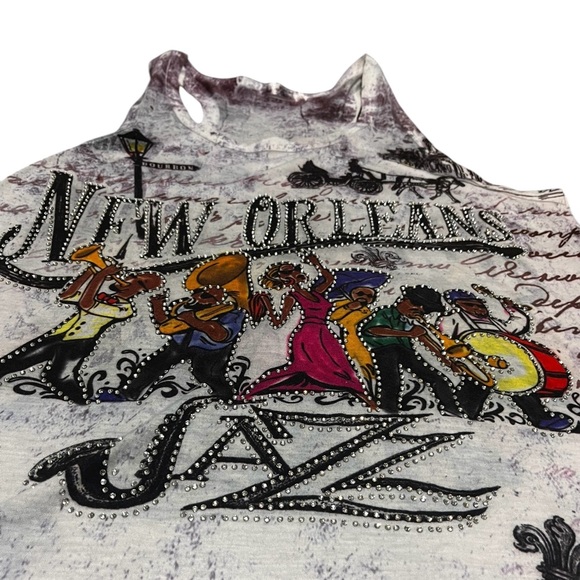 Max & Co. White and Purple New Orleans Jazz Muscle Tee Small - Picture 2 of 7